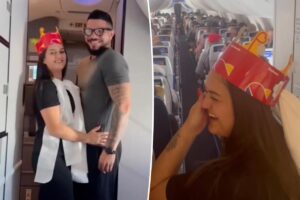 Las Vegas-bound couple gets married mid-flight as Southwest pilot officiates for 178 passengers