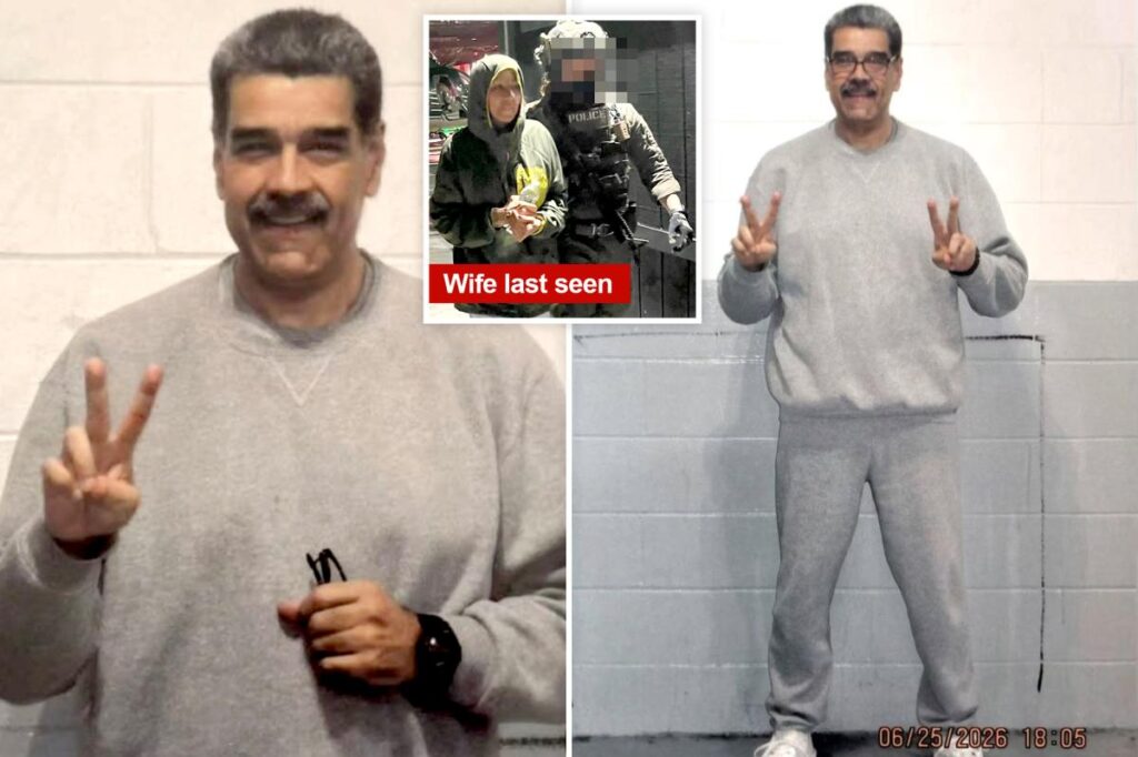 Slimmed-down Nicolas Maduro flashes smile, peace sign in new jail pics