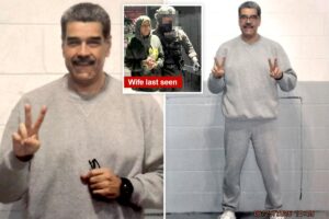 Slimmed-down Nicolas Maduro flashes smile, peace sign in new jail pics