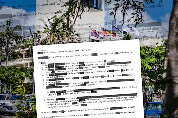 Minutes from a contentious closed-door meeting of Redland City Council have been released to Brisbane Times under Right to Information laws. Good luck reading them.