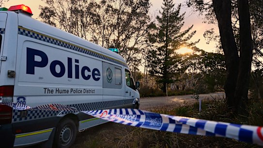 The suitcase was discovered metres from the roadside.