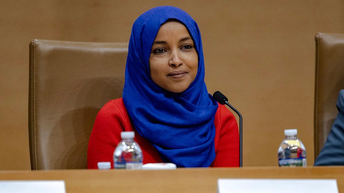 Rep. Ilhan Omar attends a field hearing at the Minnesota Senate Building.