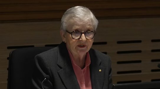 Commissioner Virginia Bell on the bench. 