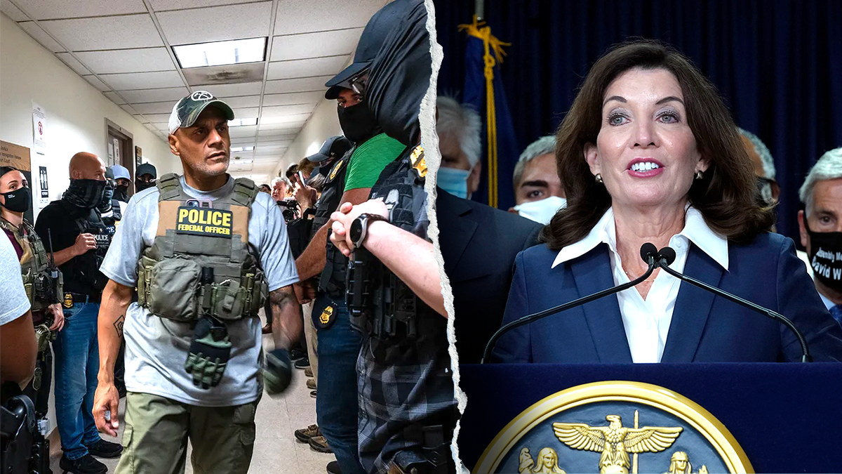 New York ICE agents and New York Gov. Kathy Hochul