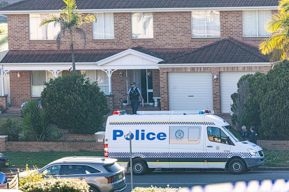 Police at Mount Sugarloaf Drive on Tuesday.