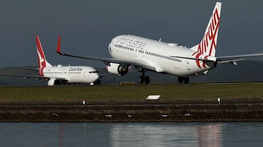 A Virgin 737 in Sydney.