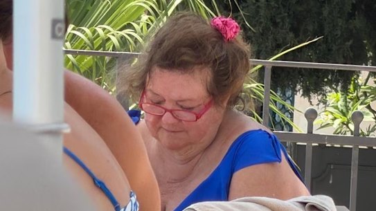 Mining magnate Gina Rinehart poolside in Italy.