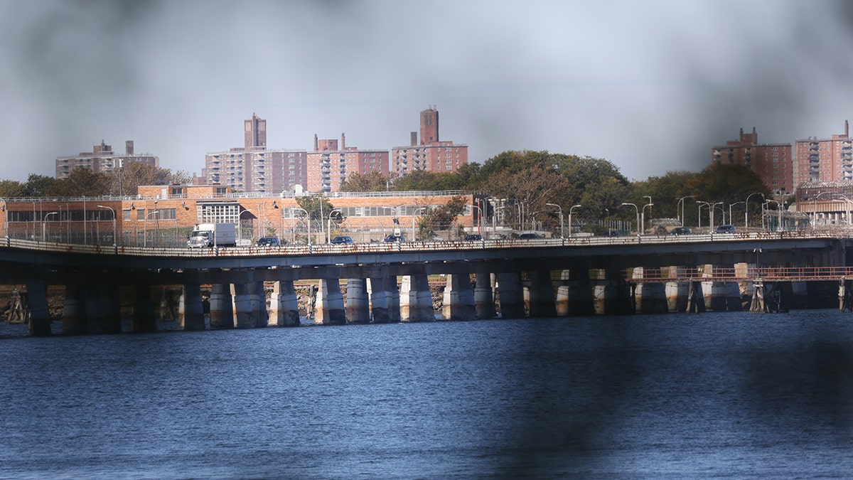 Rikers Island, home to the main jail complex, is situated in the East River between the Queens and Bronx boroughs as shown on October 19, 2021 in New York City. The notorious jail is under increasing scrutiny as more than a dozen inmates have died this year alone. Critics charge that staff shortages are to blame at the facility, which houses 5,700 inmates as they await trial.