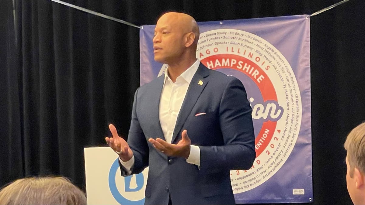 Maryland Gov. Wes Moore speaks at a New Hampshire Democrats delegation breakfast, at the Democratic National Convention in Chicago, Illinois, on August 22, 2024