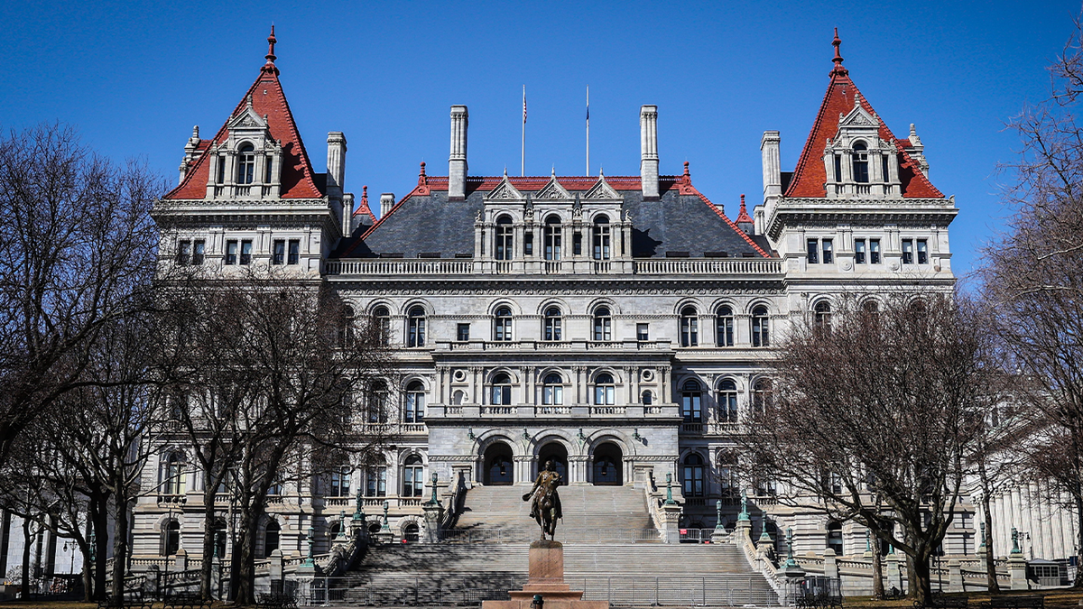 Albany, N.Y.: Photo of the New York State Capital Building in Albany, New York on February 25, 2024. (Photo by Thomas A. Ferrara/Newsday RM via Getty Images)
