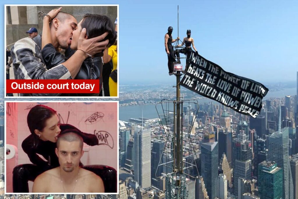 Empire State Building daredevils put on steamy show outside court after possible plea deal revealed Empire State Building daredevils put on steamy show outside court after possible plea deal revealed
