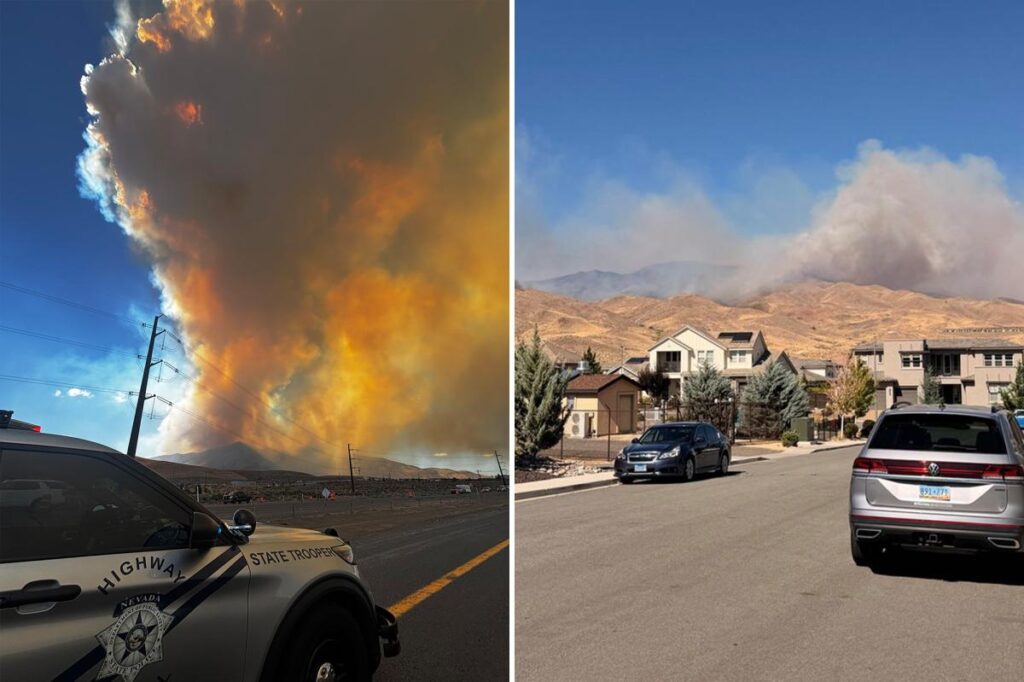 Hawk Fire explodes on California border as evacuation warnings issued