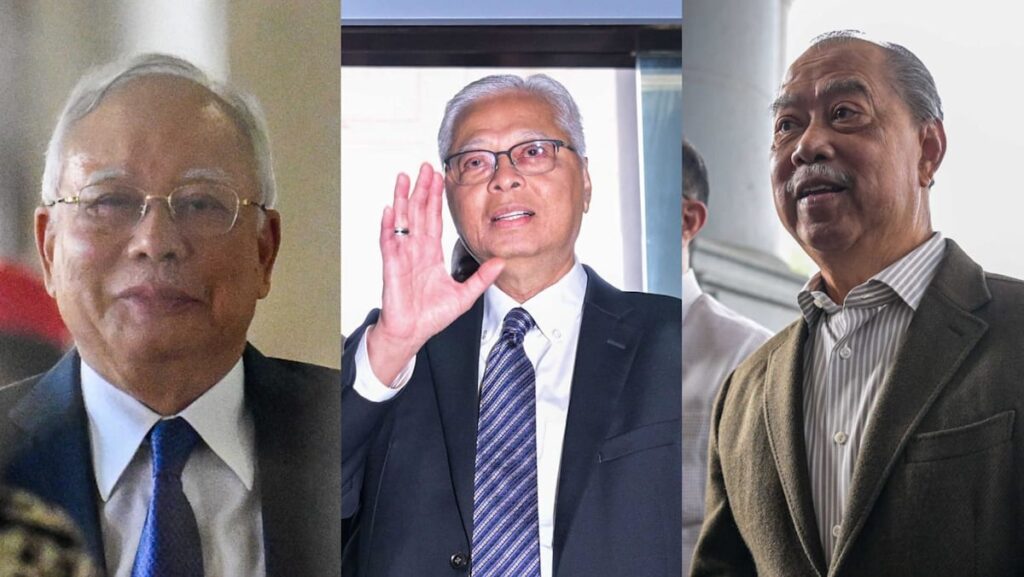 A rare convergence of 3 former Malaysian PMs at court building, all facing separate legal battles
