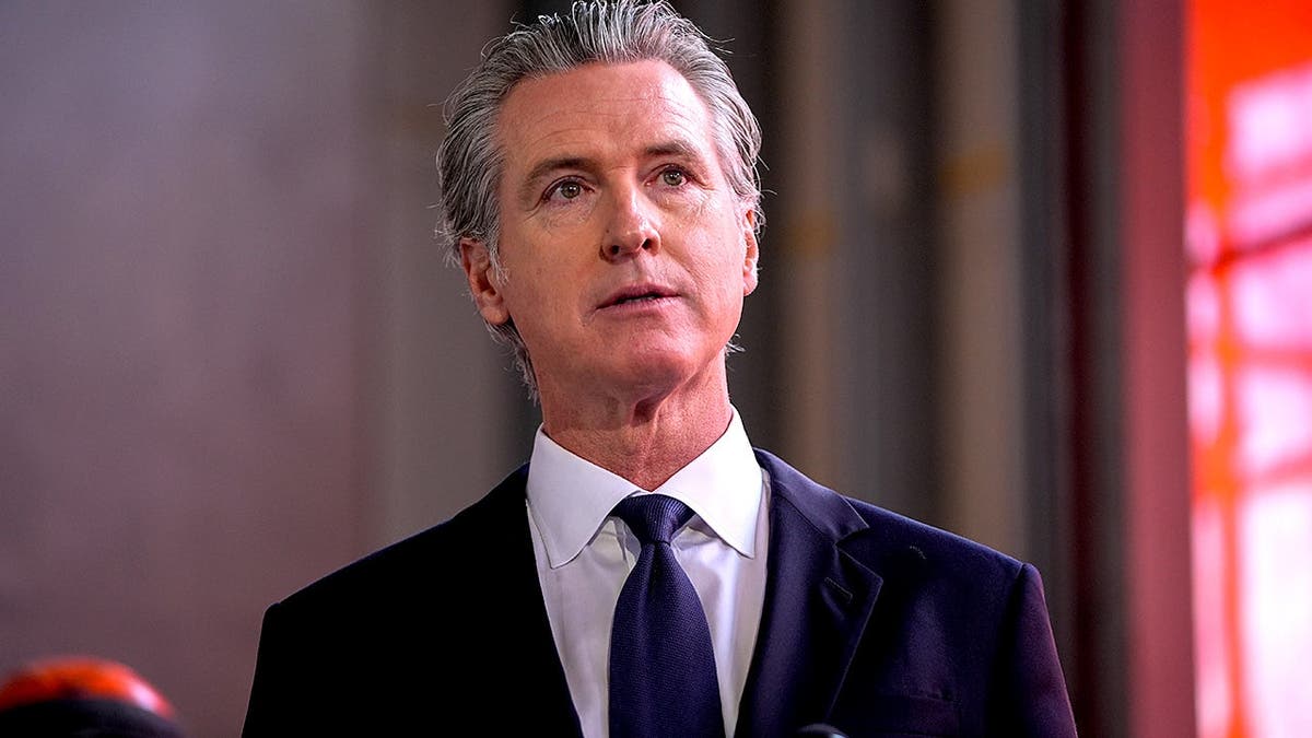 California Gov. Gavin Newsom speaks at Oakland press conference