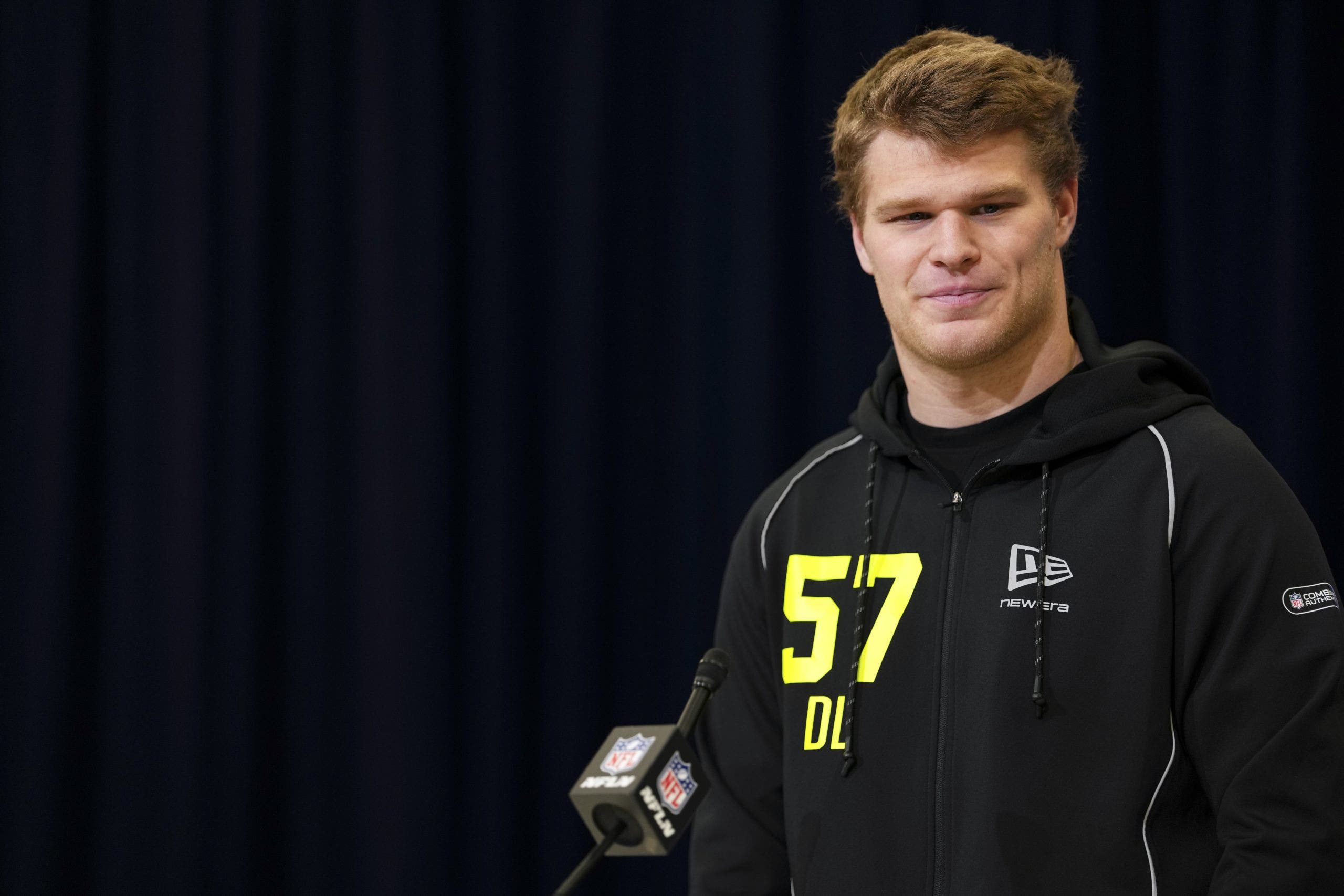 Jack Pyburn, who is on the Buccaneers, is one of a handful of NFL players who are in college football's transfer portal. (Photo by Cooper Neill/Getty Images)