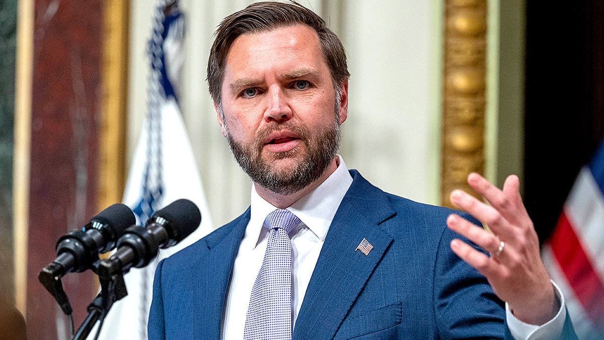 Vice President JD Vance speaks during White House anti-fraud news conference.