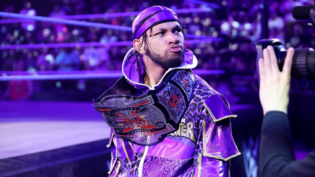 Leon Slater enters the arena during NXT at the WWE Performance Center.