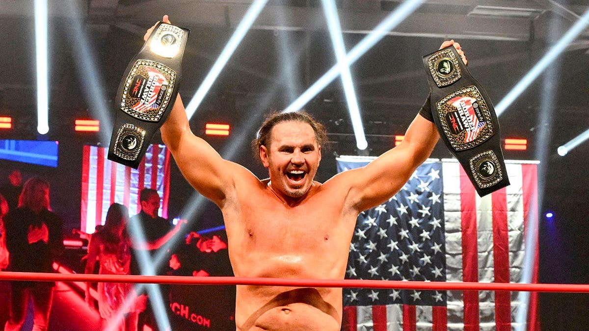 Matt Hardy participates in the U.S. vs. Canada Border Brawl in Niagara Falls Ontario