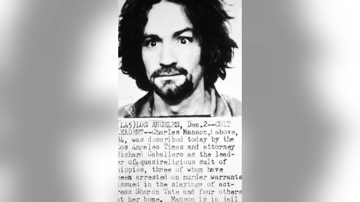 Charles Manson in a police mug shot photograph.
