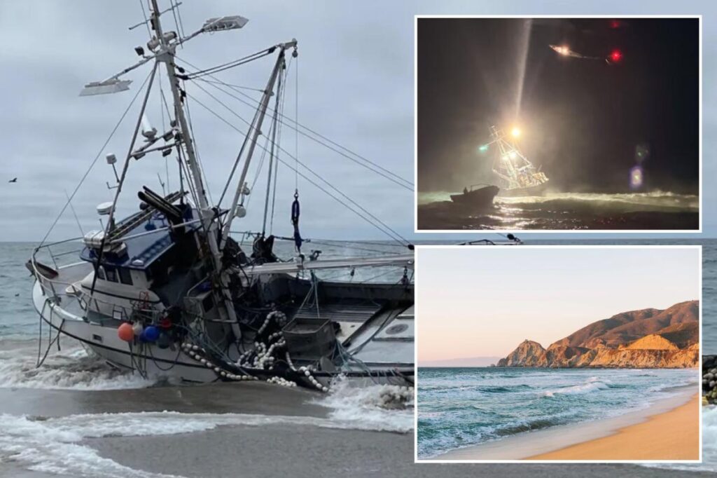 California beach shut down after 58-foot boat runs aground — spilling toxic chemicals California beach shut down after 58-foot boat runs aground — spilling toxic chemicals