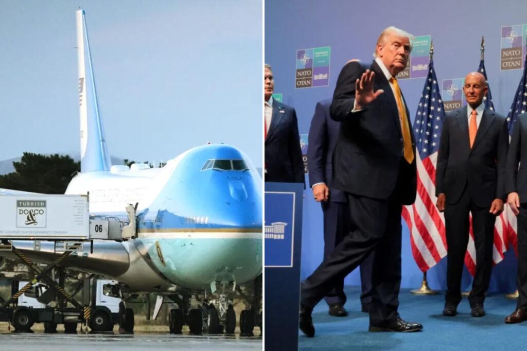 Video appears to show catering truck secretly moving Trump to military jet from Air Force One following NATO summit in Turkey Video appears to show catering truck secretly moving Trump to military jet from Air Force One following NATO summit in Turkey
