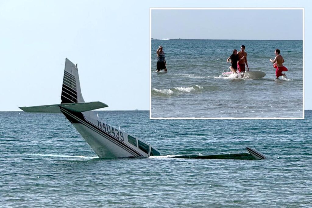 Young pilot makes dramatic emergency sea landing in front of Florida beachgoers — and is quickly rescued uninjured