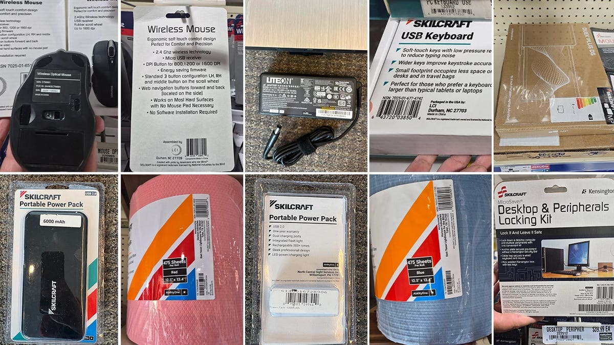 a Mosaic of products purported by AbilityOne to be Made in America but are actually sourced from China
