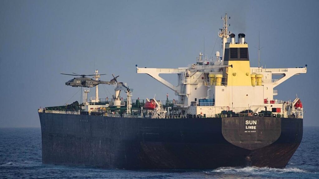 Suspected Russian shadow fleet oil tanker boarded by EU forces