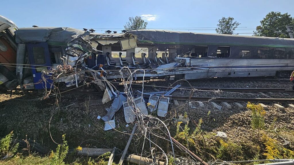 One dead, several injured after train hits truck and derails in Poland