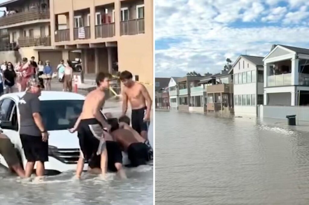 Hurricane Marie sparks mass flooding in Seal Beach in California on Labor Day weekend Hurricane Marie sparks mass flooding in Seal Beach in California on Labor Day weekend
