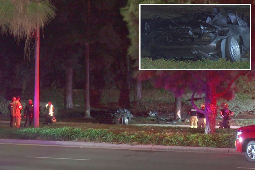 Two killed in supercar crash as McLaren smashes into tree and bursts into flames