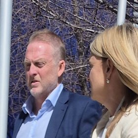 Chris Adams leaving the Federal Court on Tuesday.