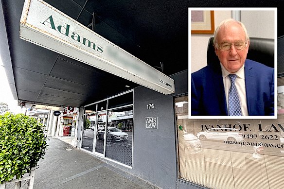 John Adams and his firm, AMS Ivanhoe Lawyers.
