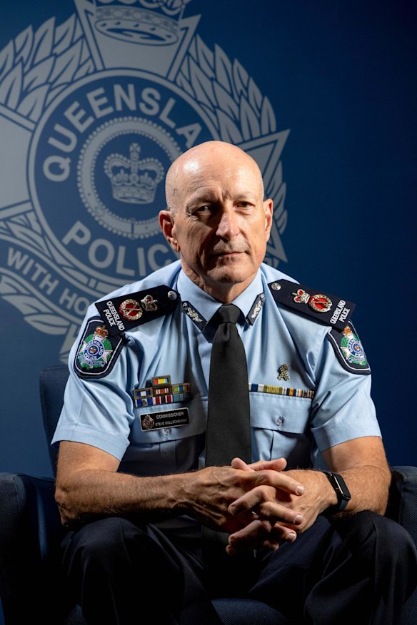 Steve Gollschewski pictured while he was serving as the Queensland police commissioner.