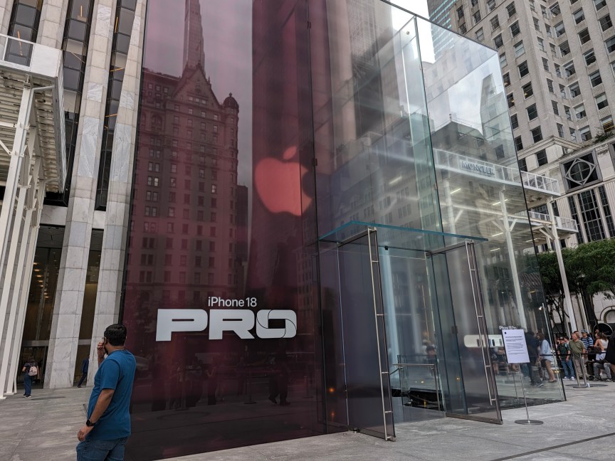 Apple Fifth Avenue Store with iPhone 18 Pro sign on it