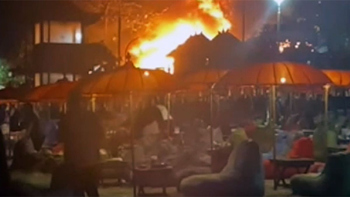Fire consumes Bali, Indonesia restaurant