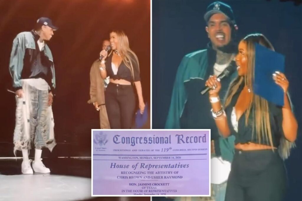 Rep. Jasmine Crockett honors controversy magnet Chris Brown in cringey fangirl moment