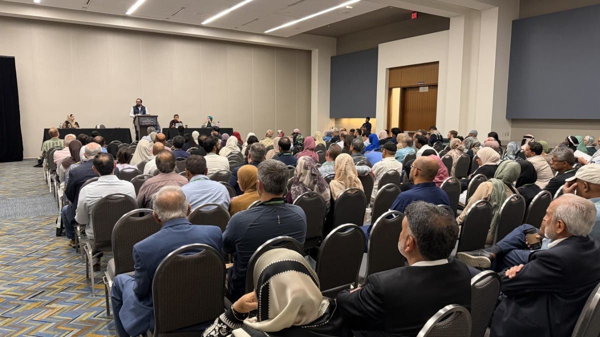 A speech being delivered at the Islamic Society of North America's annual conference.