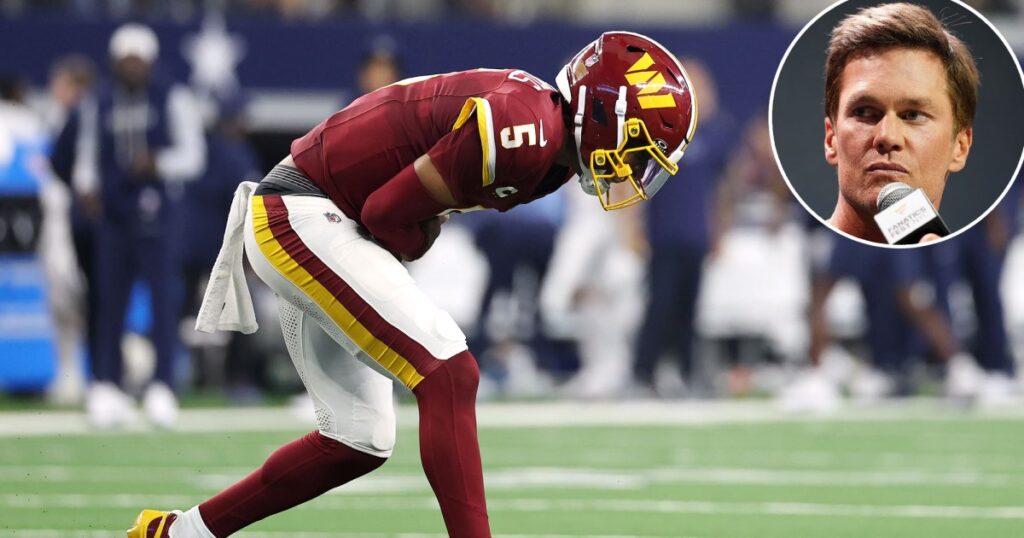 Tom Brady Curses on Hot Mic After Commanders QB Jayden Daniels Suffers Grotesque Injury Tom Brady Curses on Hot Mic After Commanders QB Jayden Daniels Suffers Grotesque Injury