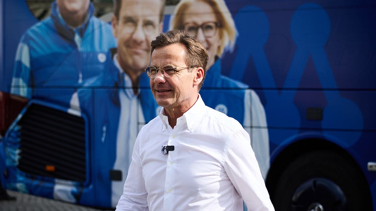 Ulf Kristersson, Prime Minister of Sweden on an election campaign stop.