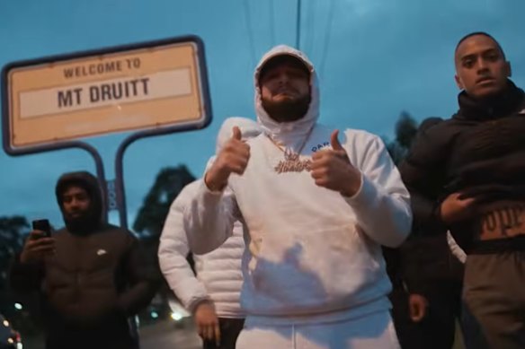 Lemalu (right) with Ay Huncho, real name Ali Younes, an alleged Alameddine member and popular rapper (wearing white).