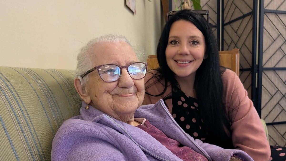 Brigitte Kranendonk sits with her grandmother Brigitte Stegemann.