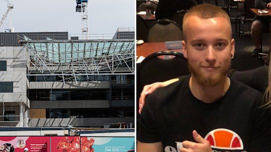 Jonnie Hartshorn, 23, was a glazier apprentice when he was killed when a glass roof collapsed at Curtin University in 2020.