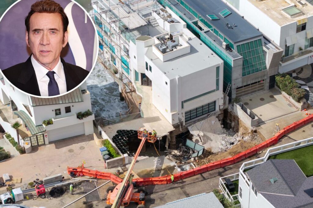 Nicolas Cage’s .5M Malibu mansion remains on edge of collapse week after massive sinkhole opened up Nicolas Cage’s .5M Malibu mansion remains on edge of collapse week after massive sinkhole opened up