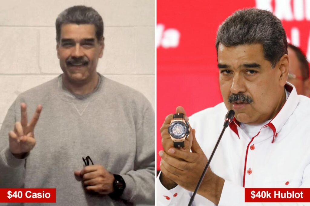 Venezuelan dictator Nicolas Maduro trades in K Swiss watch for Casio in new jail pic Venezuelan dictator Nicolas Maduro trades in K Swiss watch for Casio in new jail pic