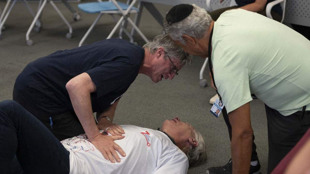Volunteers receive training on how to respond after a mass-casualty attack.