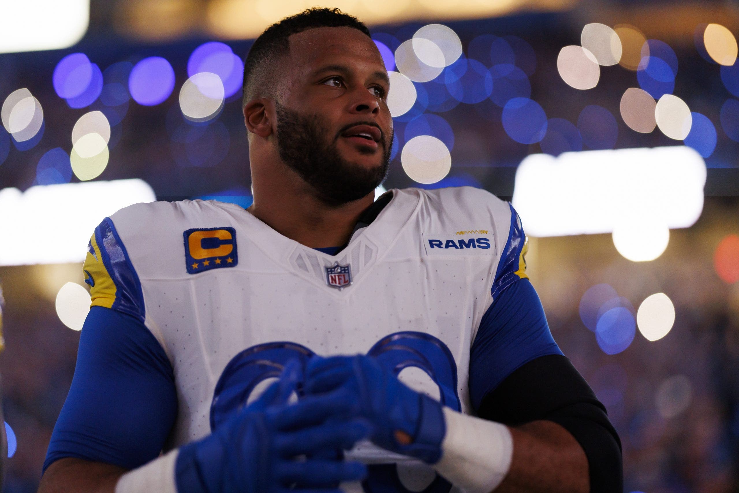 Aaron Donald earned his eighth first-team All-Pro nod in his last season in 2023. (Photo by Ryan Kang/Getty Images)