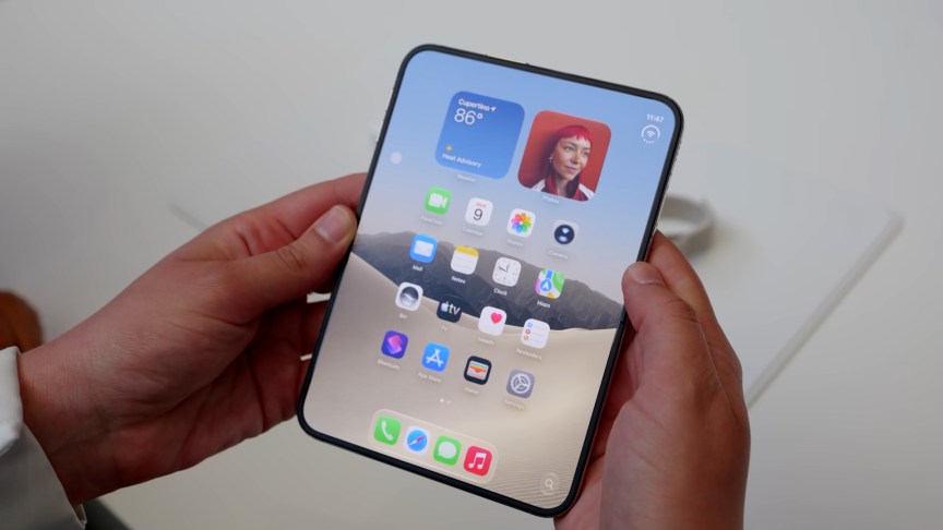iPhone Duo held in portrait orientation.
