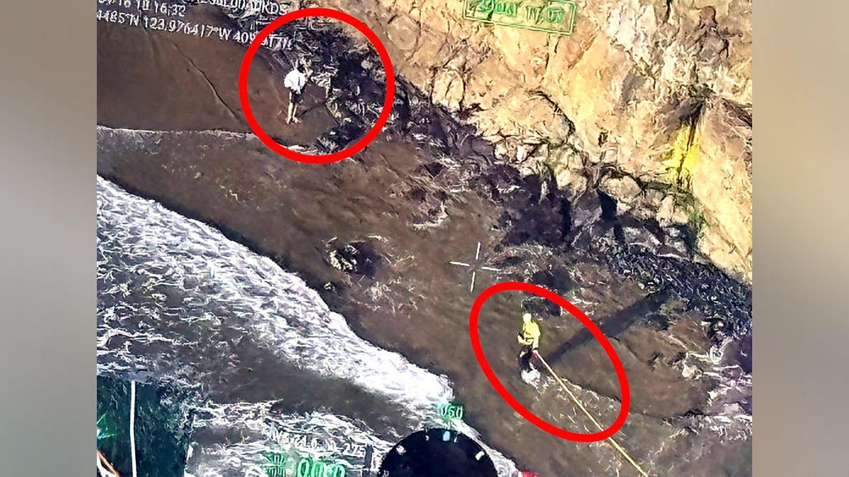 red circles show those stranded on Lost Boy Beach