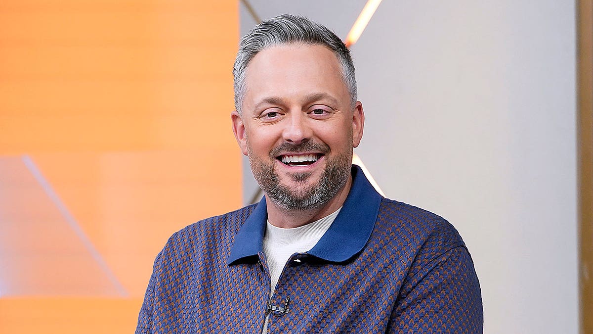 Nate Bargatze visits the Fox & Friends set at Fox News Channel studios.